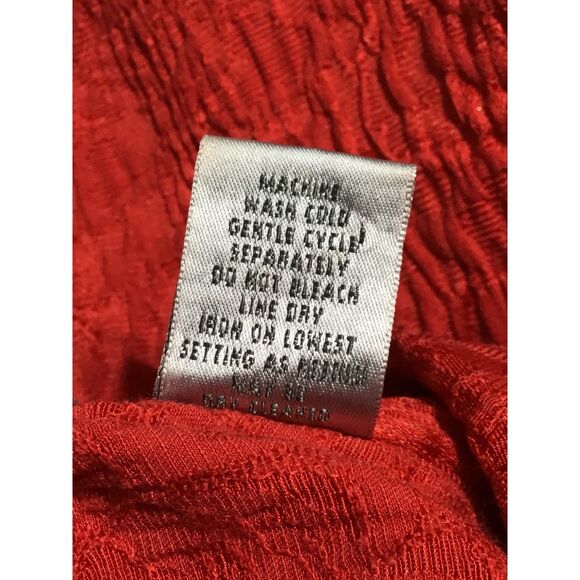 Chico's Red Embossed Jacket Silver Buttons XS - Picture 10 of 10